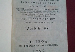 Pe. Croiset-Anno Christão Ou Exercícios de Piedade-Janeiro-1796