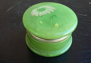 Caixa redonda guarda jóias alabastro verde