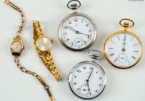 Relógios antigos de bolso e pulso