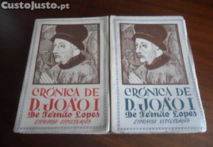 "CRÓNICA DE D. JOÃO I" - 2 Volumes de Fernão Lopes - Edição de 1945 e 1949
