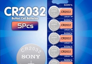 Pack 5 Pilhas Sony Cr 2032 - Ctt Grátis 48 Horas
