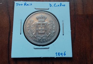 Moeda 500 Reis 1896 D. Carlos