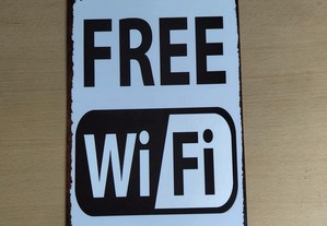 Placa Decorativa Metal Free Wifi