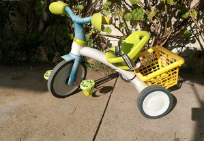 Triciclo evolutivo imaginário com cesto compras vend troc