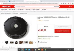 Aspirador Robô IROBOT Roomba 606 (Ler anúncio)