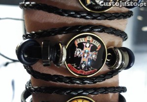 Pulseira Guns N Roses Couro / Rock / portes GRTIS
