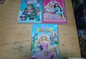 lote 3 dvds originais barbie