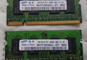 Memória RAM Samsung 1Gb 2Rx16 PC2 6400S-666-12-A3