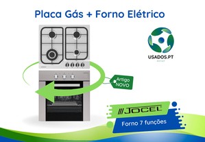Pack Encastre Inox: Placa Gás + Forno Elétrico Jocel