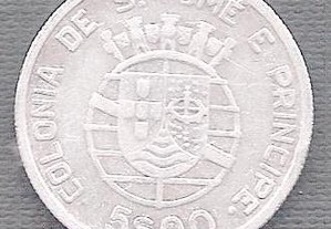 Moeda S. Tome e Príncipe 5$00 Escudos 1939