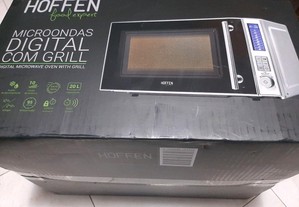 Micro ondas digital c/ grill hoffen novo caixa
