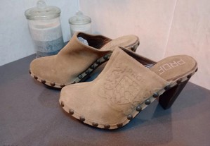Sapatos - Socas, camurça forradas pele, nº 35 - Marca Prof - Novas
