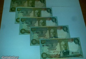 50$00 escudos (5 notas marechal carmona 72) angola