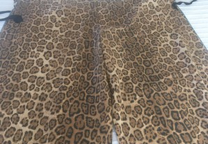 Calças " leopardo " com atilhos