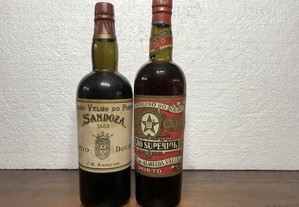 2 Garrafas de Vinho do Porto de 1863 e 1882