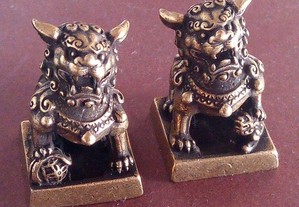 Cães de Foo miniatura em bronze