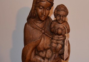 Nossa Senhora com Menino Jesus - Madeira Maciça
