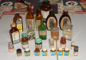 Frascos farmacia e medicamentos antigos vintage diversos