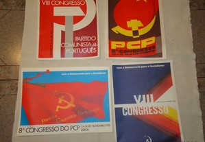 Coleção de 8 cartazes do PCP -1975