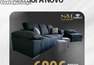 Sofá Chaise com 2 Pufs Molas ZIG ZAG