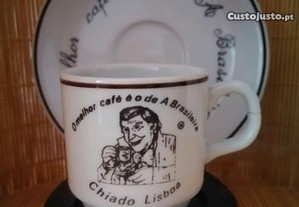 Chávena de café dos cafés A brasileira do Chiado  LISBOA  com carimbo EPL