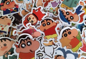 100 Autocolantes Adesivos Stickers Shin Chan