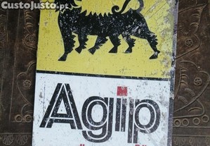 placa em metal , Oleo Agip