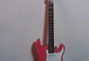 Kit Guitarra elétrica Santander cor-de-rosa