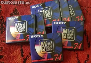 7 Mini discs Sony 74 selados