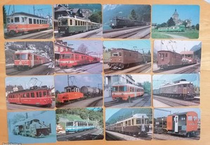 Série numerada de 16 calendários de Locomotivas