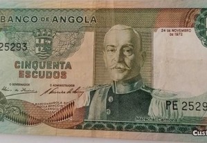 Nota de 50 Escudos de Angola, 1972
