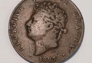 Moeda de Meio Penny 1827 de Inglaterra