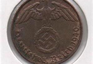 Alemanha (3º Reich) - 2 Reichspfennig 1940 D -rara