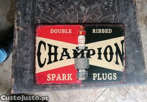 placa em metal , Champion