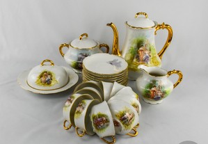 Serviço de Chá para 8 pessoas, porcelana  France M de M Limoges 