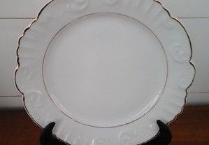 Prato branco com dourado Vista Alegre (1881-1921)