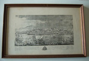Quadro com gravura "Vista da Cidade do Porto"