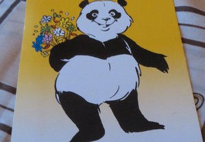 Postal Panda - Com mensagem na parte posterior "Os Amigos são para as oportunidades"