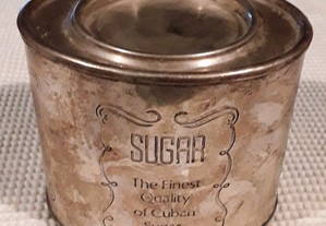 Caixa decorativa vintage para açúcar, café ou chá em metal
