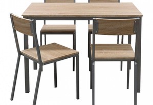 Conjunto de mesa e quatro cadeiras. Diner table with 4 chairs.