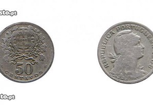 50 centavos de 1938 e 10 reis de D.José de 1764