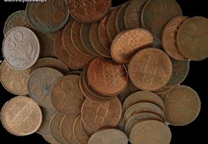 Moedas 50 centavos e 1 Escudo 1969-1979 Bronze