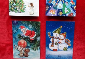Conjunto de 6 postais de Natal, novos!
