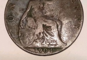 Moeda 1 Penny 1904 Rei Eduardo VII de Inglaterra