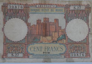 1 Nota 100 Francos Marrocos