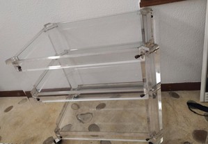 Mesa de TV acrilica e de vidro