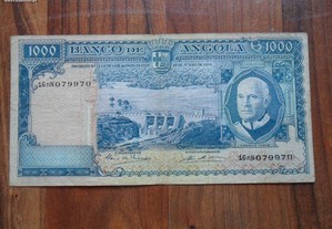 Nota 1000$00 1970 Américo Tomás - Angola