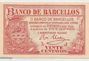 Espadim - Cédula de 20 Centavos de Barcelos - Rara