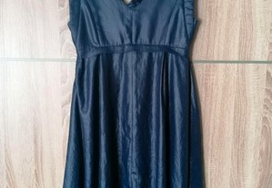 Vestido acetinado azul escuro tamanho 34, Ana Sousa