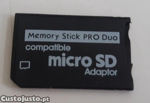 Adaptador Slot Micro SD - Memory Stick Pro Duo Novo p/ PSP